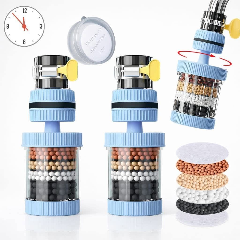 360° Rotating 6-Layer Water Purifier Filter for Faucet (Faucet Splash-Proof Head)