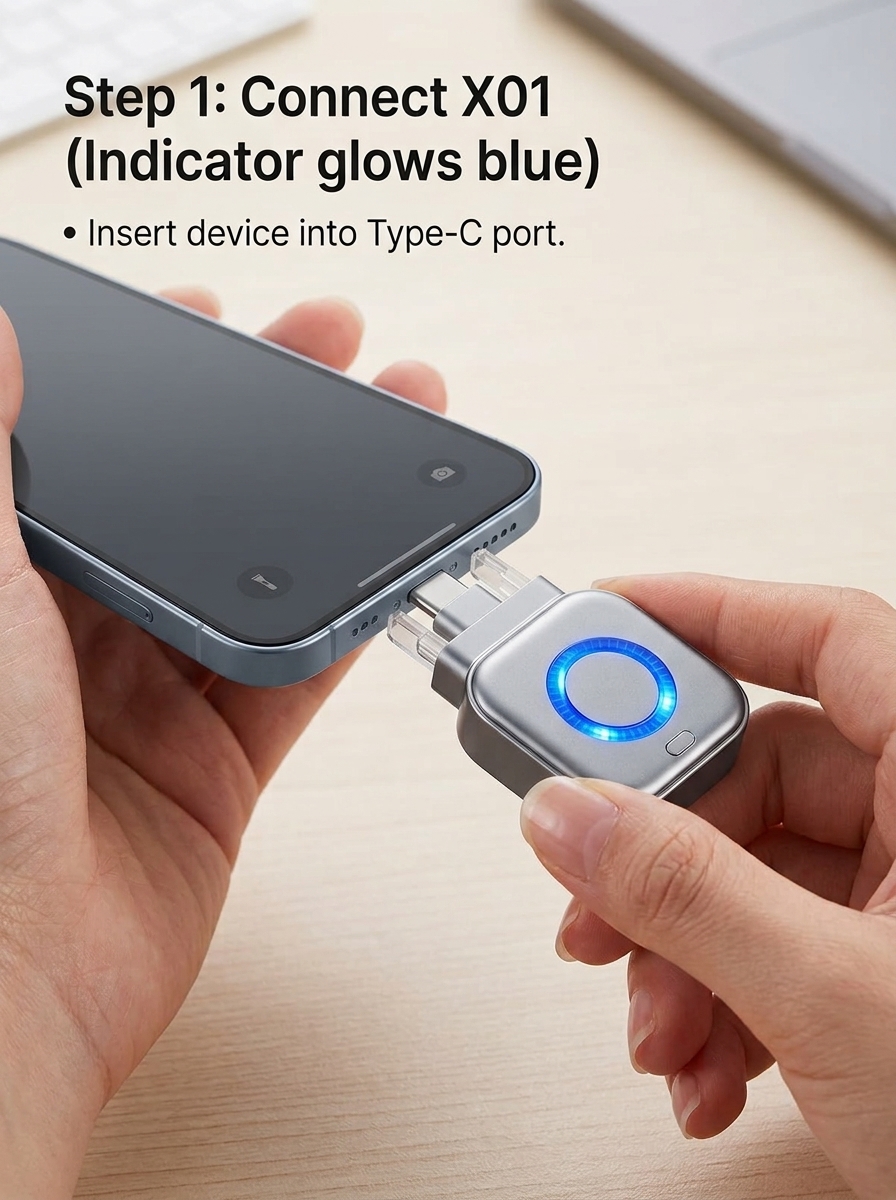 X01 Smart Auto-Eject Charging Separator for Type-C Devices (Battery Safe Fast Charger Adapter)