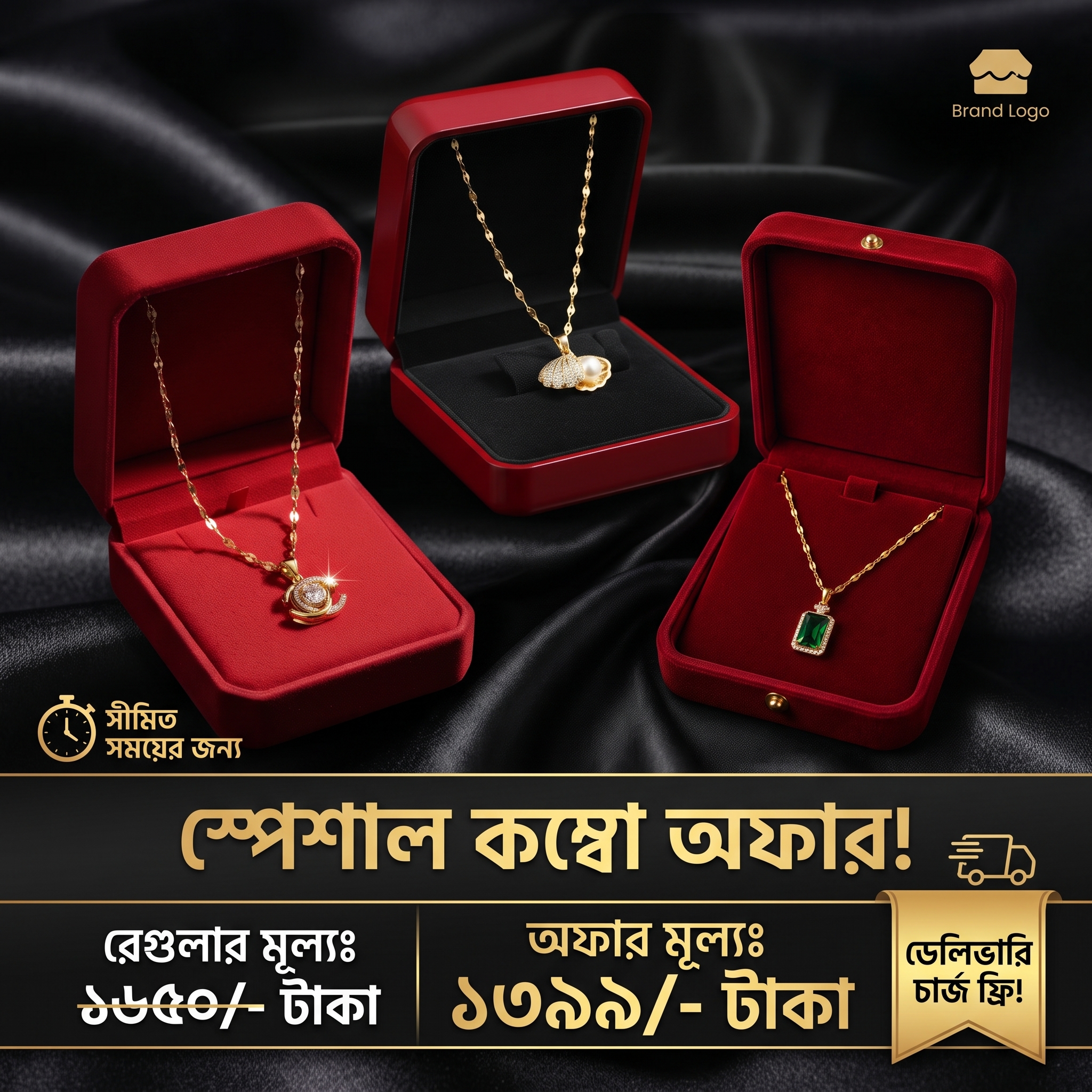 Exclusive 3-in-1 Premium Pendant Necklace Combo