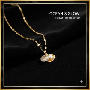 18K গোল্ড প্লেটেড সেল পেন্ডেন্ট নেকলেস COD: 401