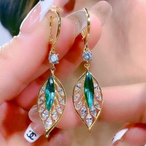 Blue Leaf Zircon Earrings Code: 07